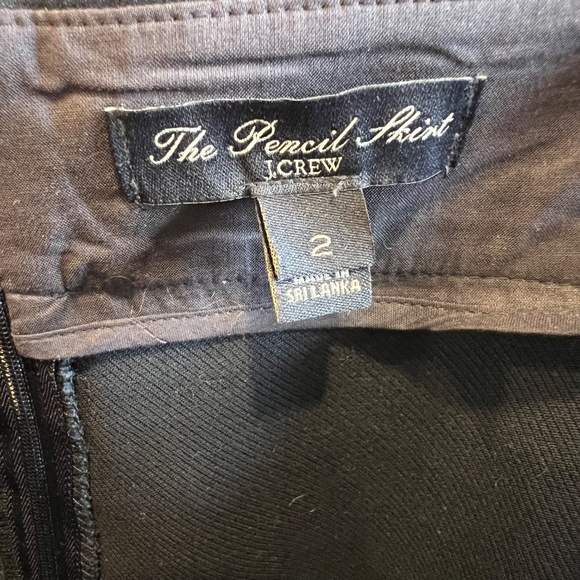 J Crew The Pencil Skirt Navy Blue Size 2 - Picture 3 of 4